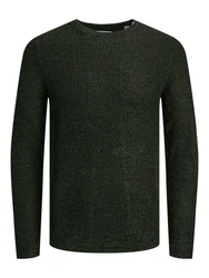 Jack & Jones Rundhalspullover JJELEWIS KNIT CREW NECK SN grnmeliert