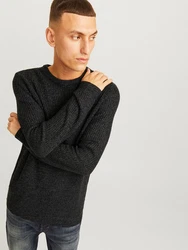 Jack & Jones Rundhalspullover JJELEWIS KNIT CREW NECK SN Dunkelgrau/Dunkelgrün/Grau/Schwarz