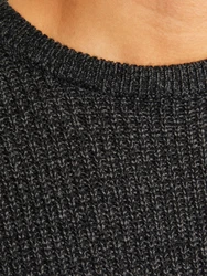 Jack & Jones Rundhalspullover JJELEWIS KNIT CREW NECK SN Dunkelgrau/Dunkelgrün/Grau/Schwarz