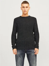 Jack & Jones Rundhalspullover JJELEWIS KNIT CREW NECK SN Dunkelgrau/Dunkelgrün/Grau/Schwarz
