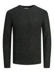 Jack & Jones Rundhalspullover JJELEWIS KNIT CREW NECK SN Dunkelgrau/Dunkelgrün/Grau/Schwarz
