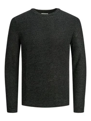 Jack & Jones Rundhalspullover JJELEWIS KNIT CREW NECK SN Dunkelgrau/Dunkelgrün/Grau/Schwarz