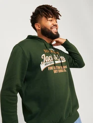 Jack & Jones PlusSize Hoodie Sweat Hood JJELOGO Dunkelgrün/Grün