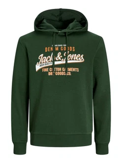 Jack & Jones PlusSize Hoodie Sweat Hood JJELOGO Dunkelgrün/Grün Jack & Jones PlusSize Hoodie Sweat Hood JJELOGO Dunkelgrün/Grün