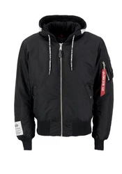 Alpha Industries Herren Blouson MA-1 Zip Hood Schwarz/Grau
