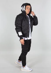Alpha Industries Herren Blouson MA-1 Zip Hood Schwarz/Grau