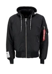 Alpha Industries Herren Blouson MA-1 Zip Hood Schwarz/Grau