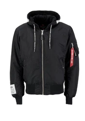 Alpha Industries Herren Blouson MA-1 Zip Hood Schwarz/Grau