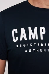 CAMP DAVID T-Shirt mit Logo Print Dunkelblau