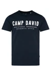 CAMP DAVID T-Shirt mit Logo Print Dunkelblau