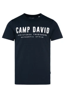 CAMP DAVID T-Shirt mit Logo Print Dunkelblau CAMP DAVID T-Shirt mit Logo Print Dunkelblau