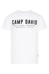 CAMP DAVID T-Shirt mit Logo Print schwarz/weiß