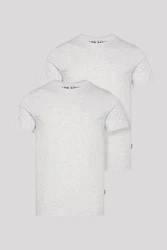 CAMP DAVID T-Shirt im 2er Pack mit Rundhals Grau/Hellgrau