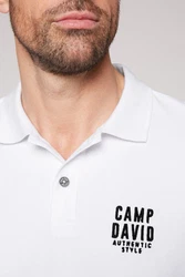 CAMP DAVID Poloshirt 'SO:UL' Weiß/Grau/Dunkelblau