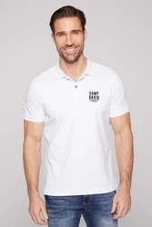 CAMP DAVID Poloshirt 'SO:UL' Weiß/Grau/Dunkelblau