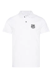 CAMP DAVID Poloshirt 'SO:UL' Weiß/Grau/Dunkelblau