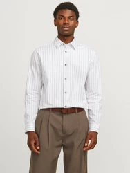 Jack & Jones Langarmhemd JPRBLABUSHWICK STANLEY Weiß/Creme