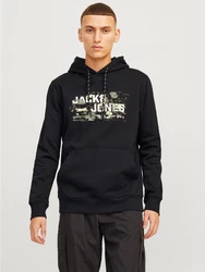Jack & Jones Kapuzensweatshirt JCOOUTDOOR LOGO SWEAT HOOD SN Dunkelgrün/Schwarz