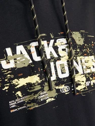 Jack & Jones Kapuzensweatshirt JCOOUTDOOR LOGO SWEAT HOOD SN Dunkelgrün/Schwarz