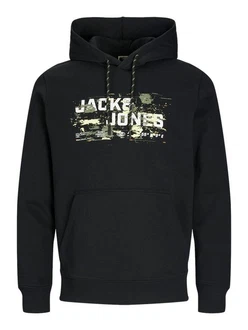 Jack & Jones Kapuzensweatshirt JCOOUTDOOR LOGO SWEAT HOOD SN Dunkelgrün/Schwarz Jack & Jones Kapuzensweatshirt JCOOUTDOOR LOGO SWEAT HOOD SN Dunkelgrün/Schwarz
