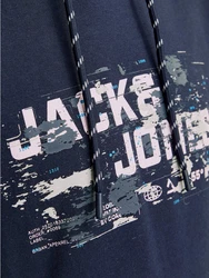 Jack & Jones Kapuzensweatshirt JCOOUTDOOR LOGO SWEAT HOOD SN Dunkelblau/Blau