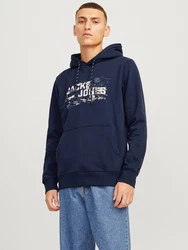 Jack & Jones Kapuzensweatshirt JCOOUTDOOR LOGO SWEAT HOOD SN Dunkelblau/Blau