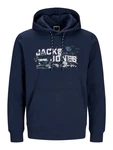 Jack & Jones Kapuzensweatshirt JCOOUTDOOR LOGO SWEAT HOOD SN Dunkelblau/Blau