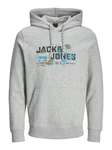 Jack & Jones Kapuzensweatshirt JCOOUTDOOR LOGO SWEAT HOOD SN Hellblau/Grau