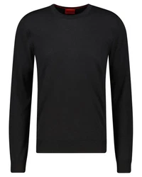 HUGO Strickpullover SAN CEDRIC-M1 Slim Fit Schwarz