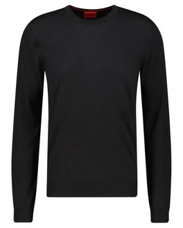 HUGO Strickpullover SAN CEDRIC-M1 Slim Fit Schwarz