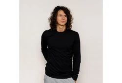 Tom Fyfe Longsleeve Merino Herren Schwarz/Dunkelblau/Dunkelgrau