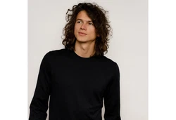 Tom Fyfe Longsleeve Merino Herren Schwarz/Dunkelblau/Dunkelgrau