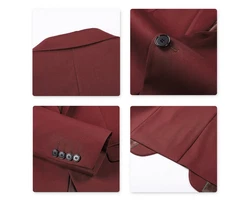 Allthemen Anzugsakko klassisches Design Rot/Dunkelrot/Bordeaux
