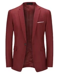 Allthemen Anzugsakko klassisches Design Rot/Dunkelrot/Bordeaux