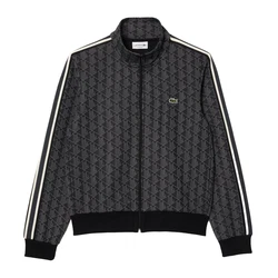 Lacoste Sweatjacke Monogram Sweatjacket Dunkelgrau/Schwarz/Grau