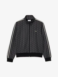 Lacoste Sweatjacke Monogram Sweatjacket Dunkelgrau/Schwarz/Grau