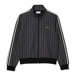 Lacoste Sweatjacke Monogram Sweatjacket Dunkelgrau/Schwarz/Grau