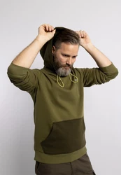 FORSBERG Sweatshirt Hoodie Dunkelgrün/Khaki