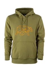 FORSBERG Sweatshirt Hoodie Pettarson Dunkelgrün/Braun