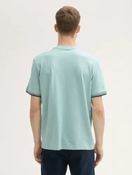 TOM TAILOR T-Shirt mit Logo Print Blau/Grün/Hellgrün/Hellblau