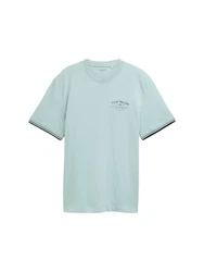 TOM TAILOR T-Shirt mit Logo Print Blau/Grün/Hellgrün/Hellblau