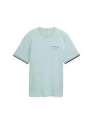 TOM TAILOR T-Shirt mit Logo Print Blau/Grün/Hellgrün/Hellblau