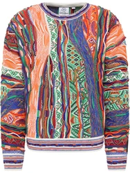 CARLO COLUCCI Rundhalspullover Di Palo Mischfarben/Orange/Hellblau/Creme