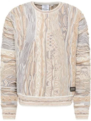 CARLO COLUCCI Rundhalspullover Di Palo Grau/Beige/Khaki