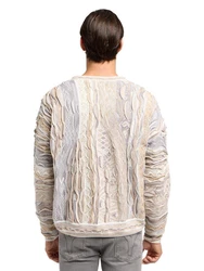 CARLO COLUCCI Rundhalspullover Di Palo Grau/Beige/Khaki