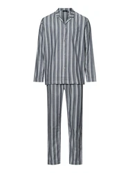 Hanro Pyjama Cozy Comfort Grau/Hellgrau
