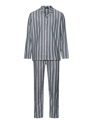 Hanro Pyjama Cozy Comfort Grau/Hellgrau
