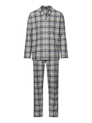 Hanro Pyjama Cozy Comfort Grün/Grau