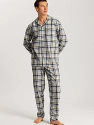Hanro Pyjama Cozy Comfort Grün/Grau