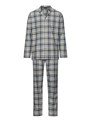 Hanro Pyjama Cozy Comfort Grün/Grau